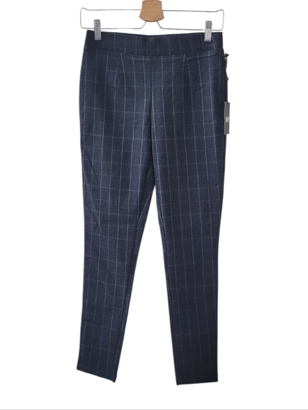DKNY Grey Windowpane Plaid Pull On Pant Size 6